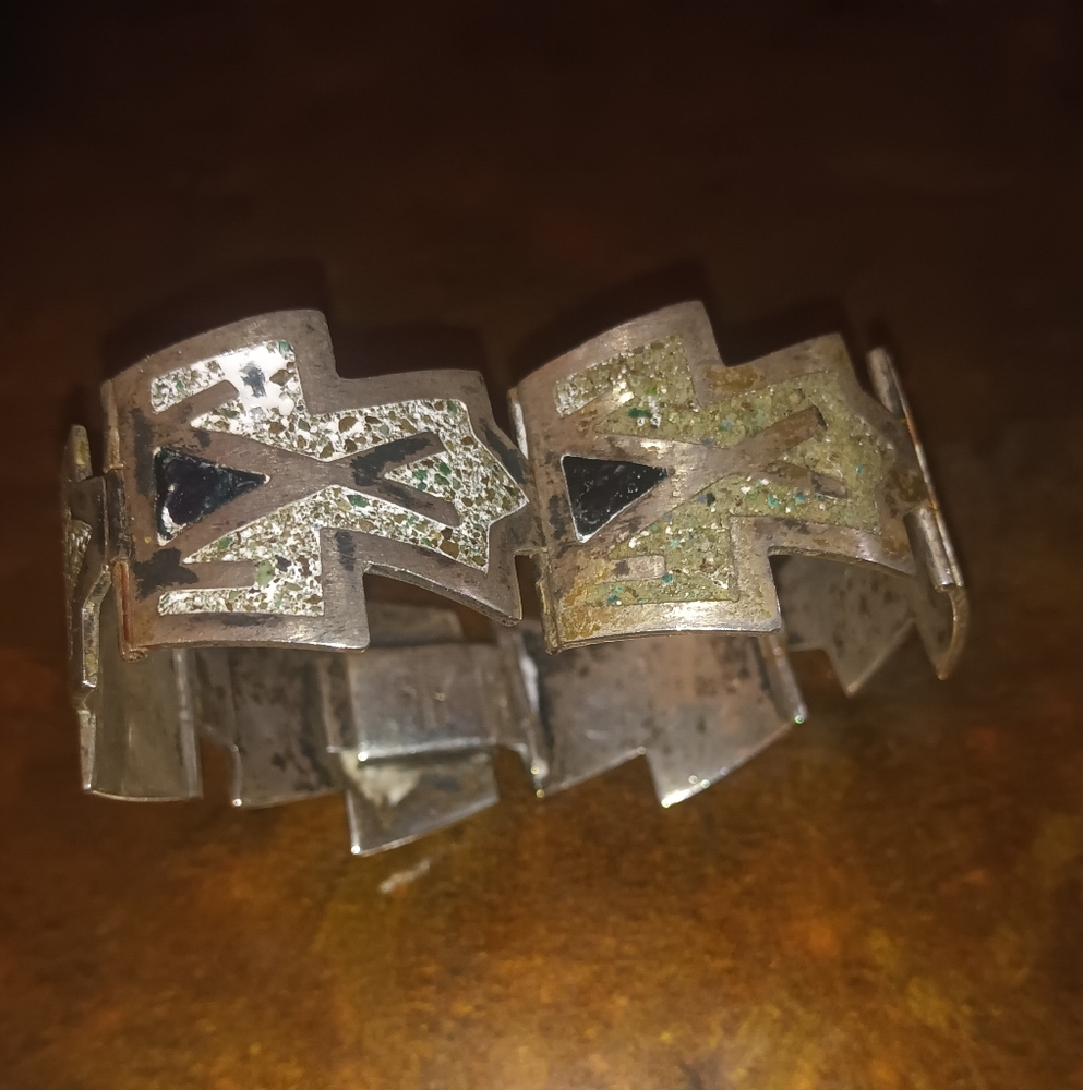 Silver Geometric Bracelet - image 2
